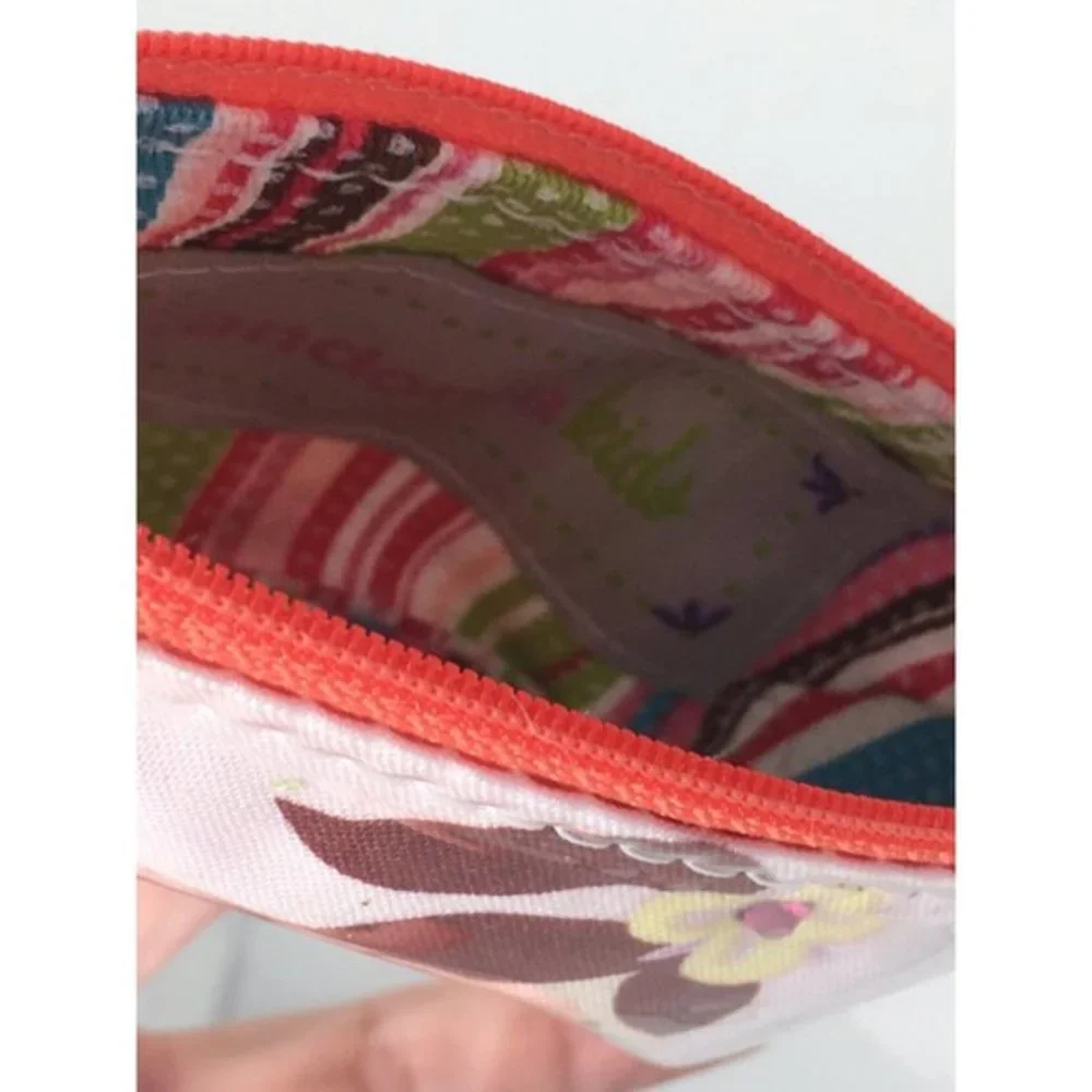 M. Andonia Girls Pink Coin Purse Fabric and Vinyl with Fairy and Cat Print NEW